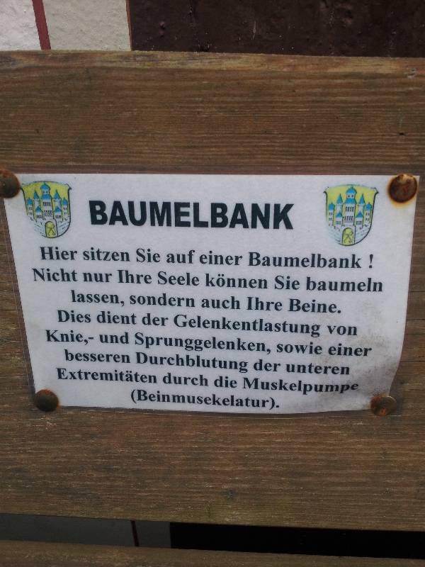 Beschreibung Baumelbank
